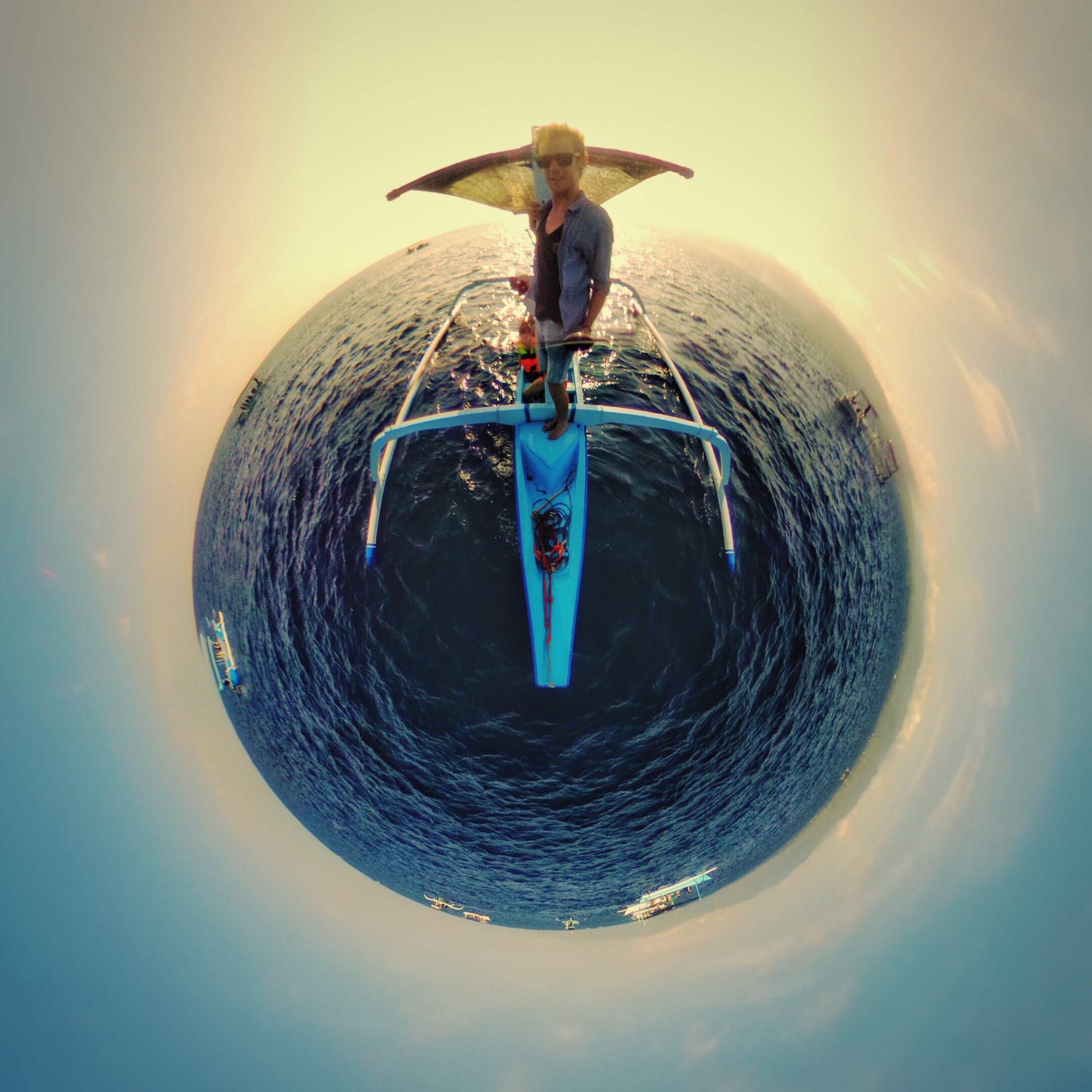 360 TIny Planet on Boat