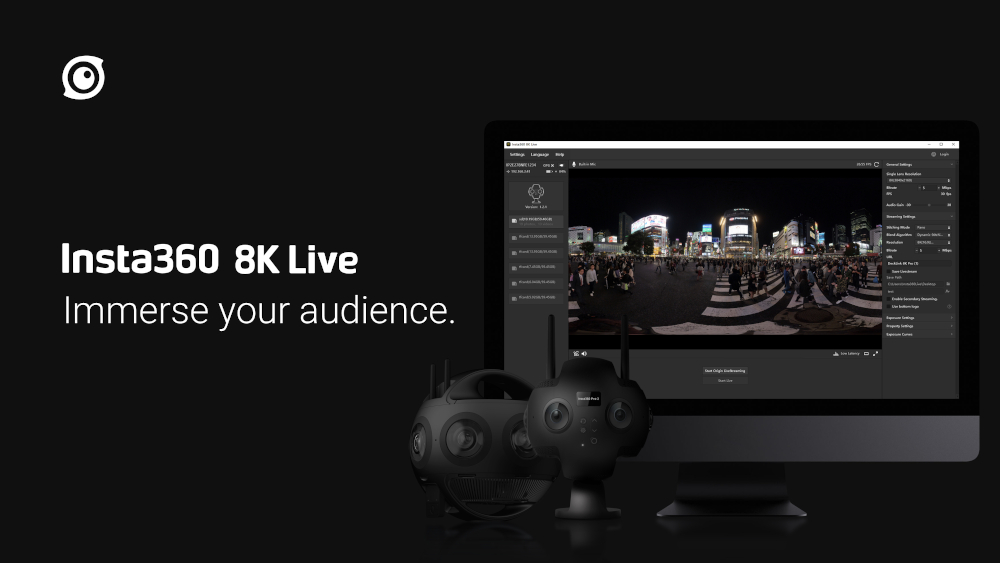 Insta360 8K Live software