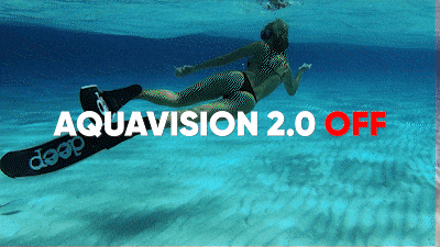 A gif showing the difference in coloring when Aquavision 2.0 is on and off.