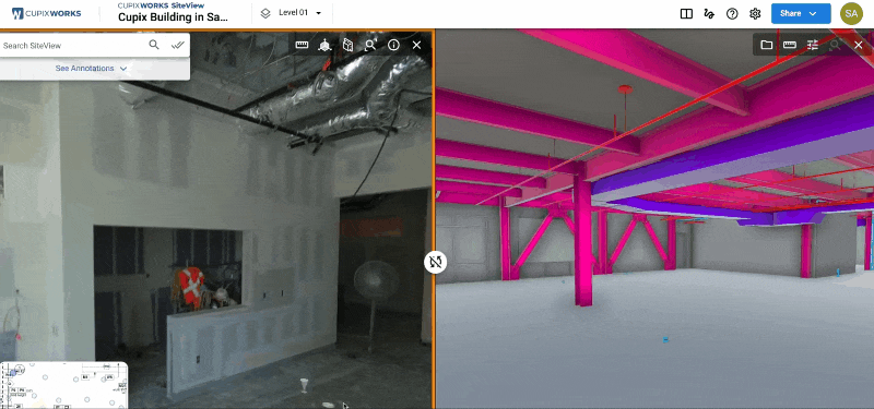 Side-by-side comparison of Cupix 3D digital twins