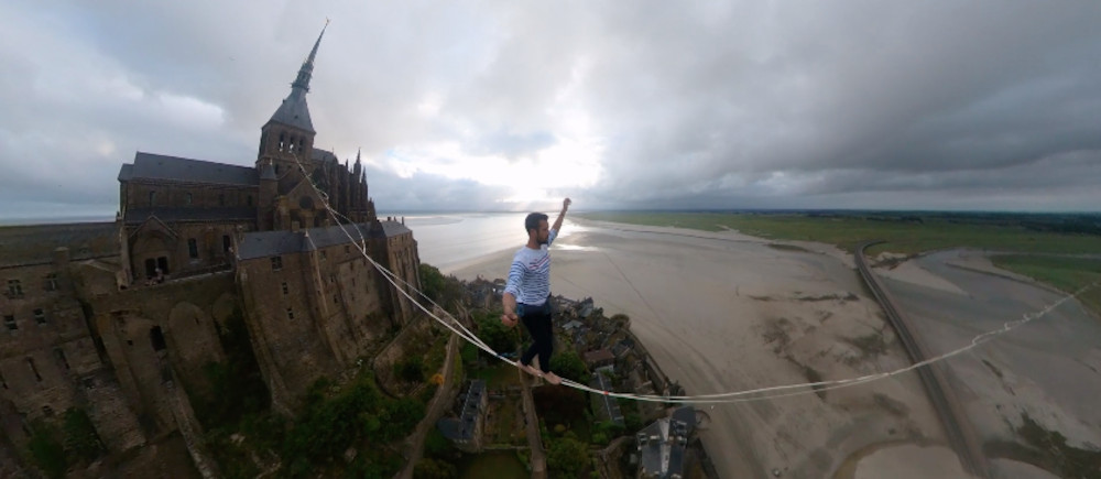 Nathan Paulin highlining with the new Insta360 X3