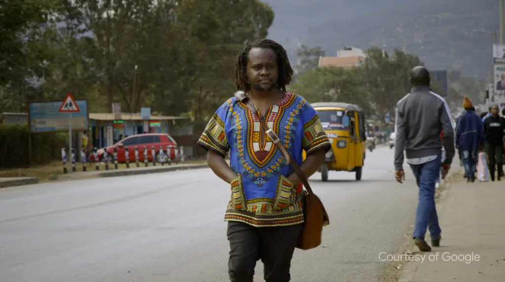 Walid Kilonzi walking on the street in Kenya.