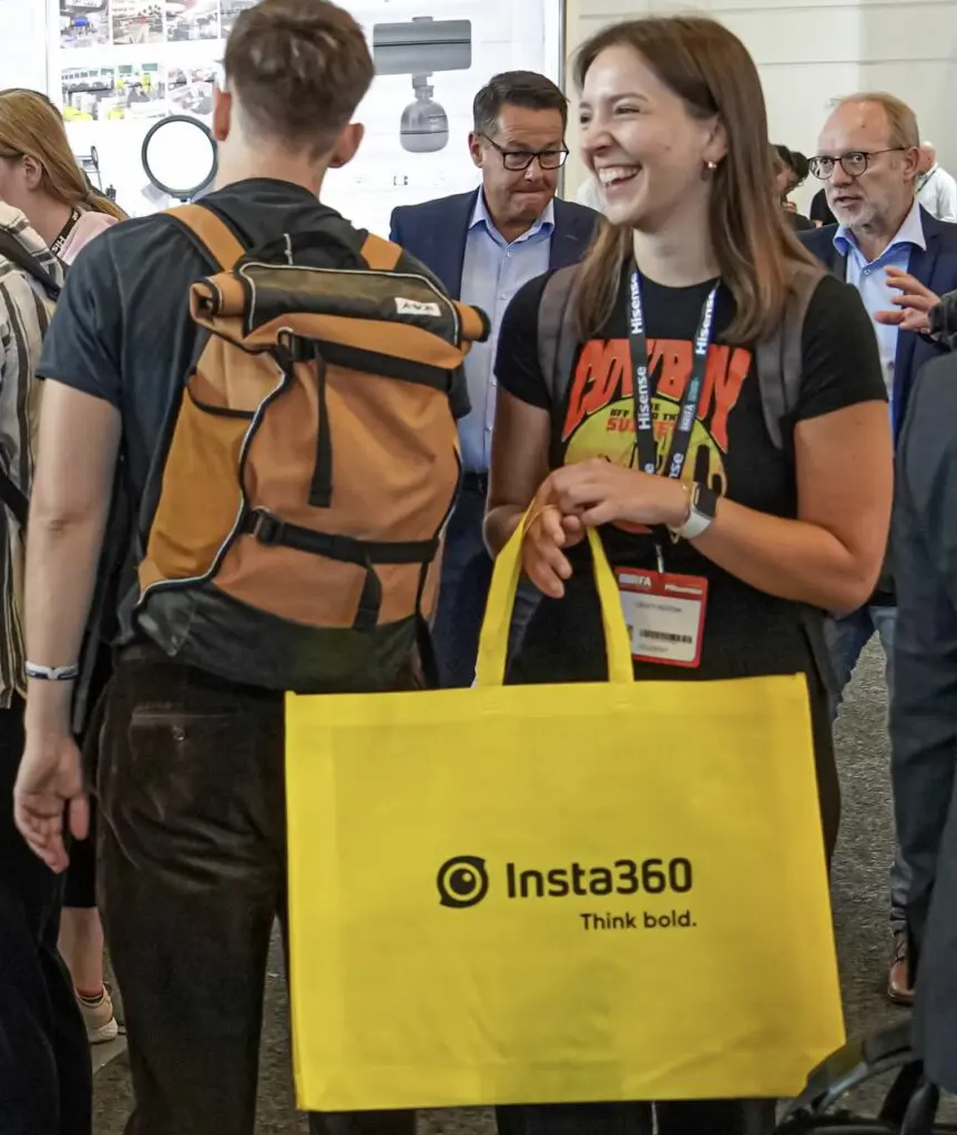 IFA guest with Insta360 bag