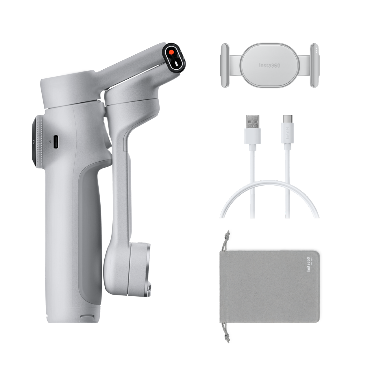 スマホアクセサリー Insta360 Flow Simmit White Insta360 Flow 2 AI Tracker Bundle Gimbal Stabilizer for