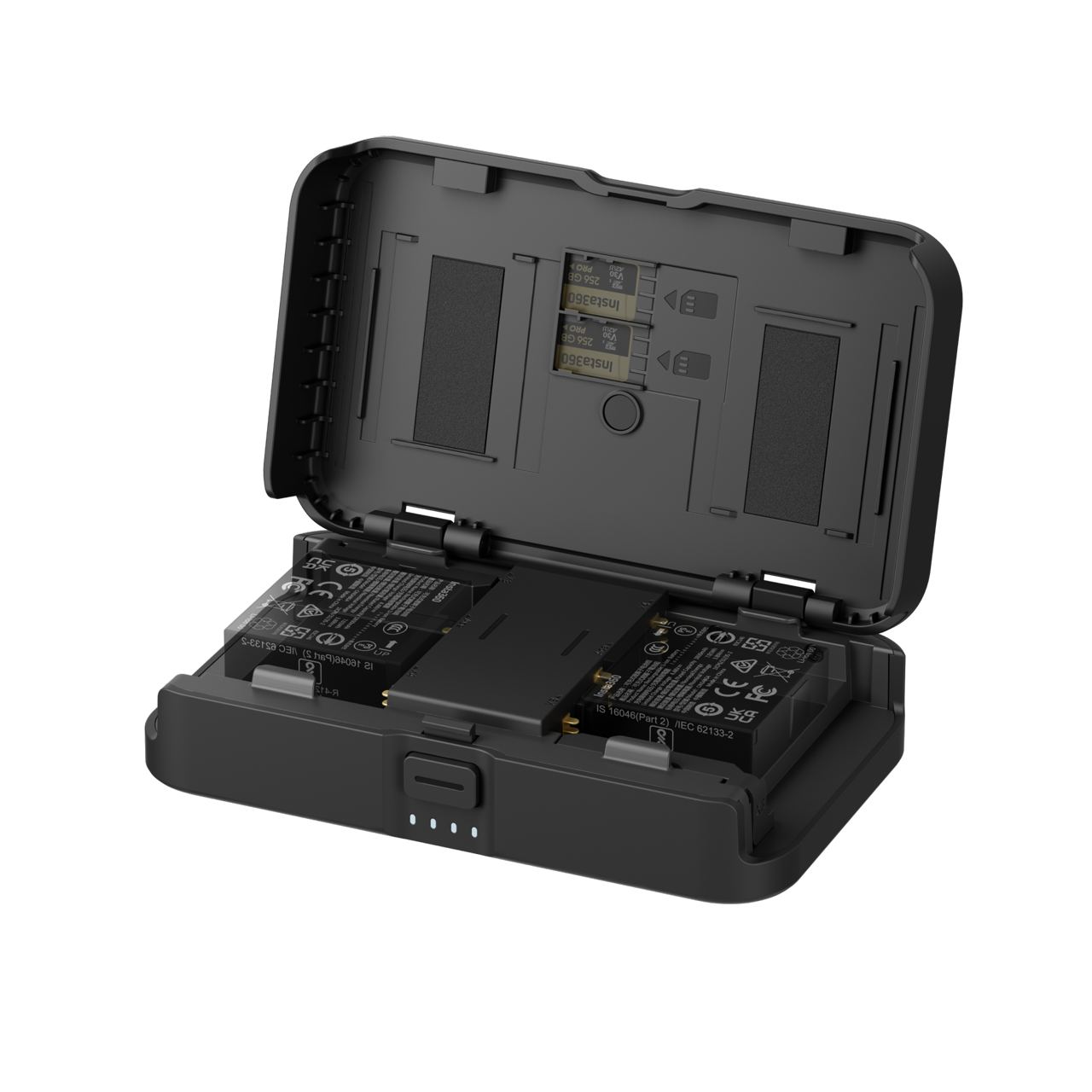 Insta360 ONE R Battery Charger – Caricatore Rapido Dual Per 2 Batterie, USB-C, Nero, Compatibile Con ONE R