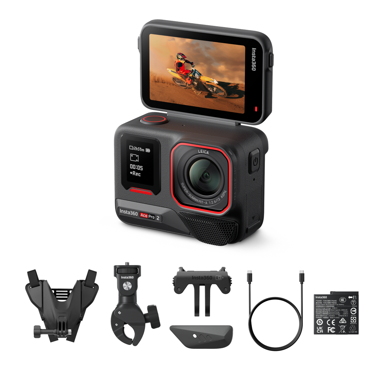 Insta360 Ace Pro 2 Pack Moto || Nero Notte || Batteria singola