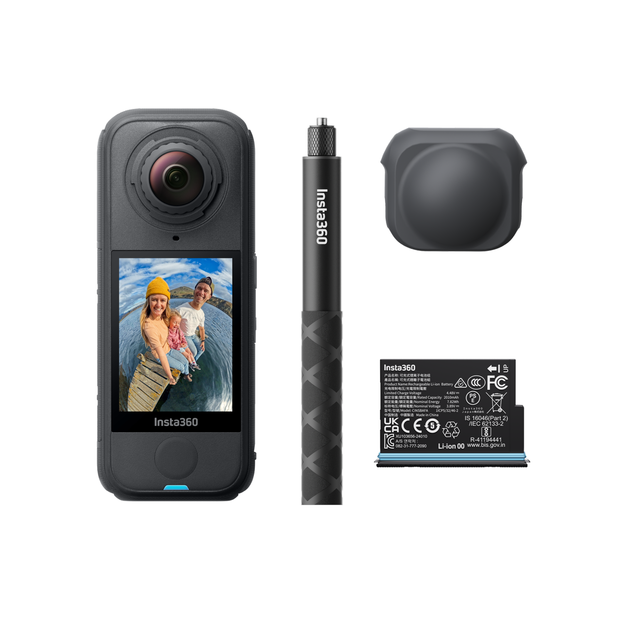Insta360 X4 Air 自撮り棒+256GB+2年保証+予備バッテリー レンタル] Insta360 X4 Air 360度カメラ スターターキット ブラック