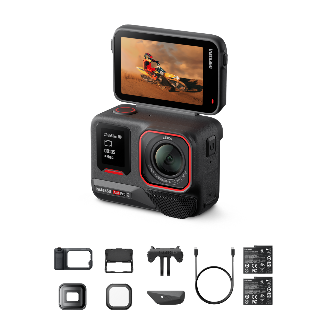 Insta360 Ace Pro 2 Paquete videográfico edición limitada || Negro medianoche || Doble batería