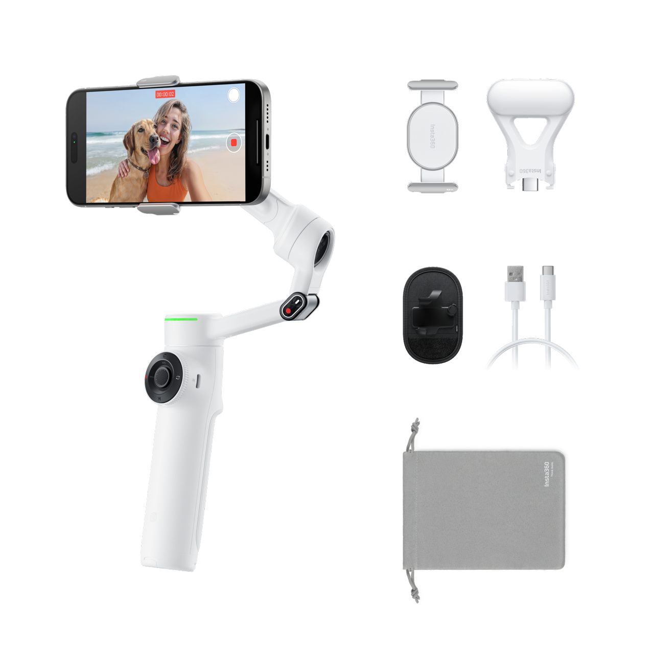 Serie Insta360 Flow 2 Paquete de Vlog para Flow 2 Pro || Blanco Nieve