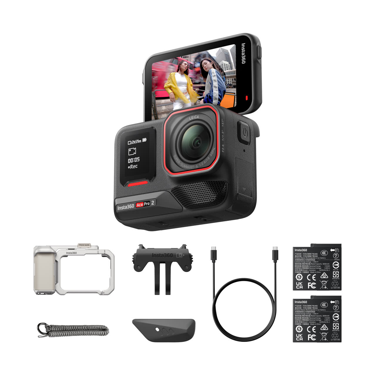 Insta360 Ace Pro 2 Paquete Xplorer (Plata luz de luna) || Negro medianoche || Doble batería