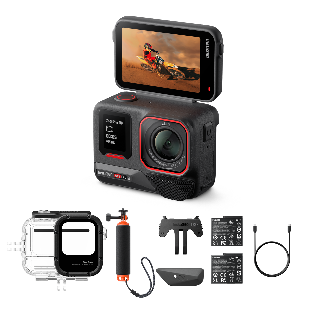 Insta360 Ace Pro 2 Pack Immersioni || Nero Notte || Doppia batteria