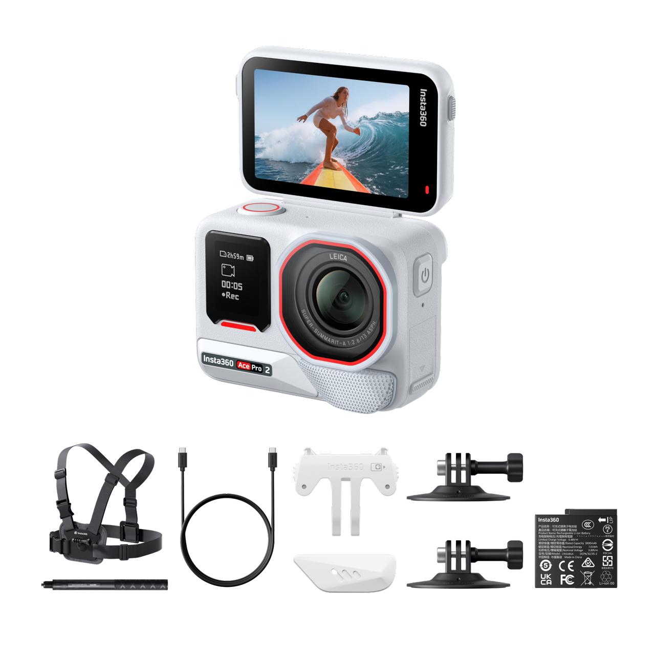 Insta360 Ace Pro 2 Paquete de Invierno || Blanco ártico || Una batería