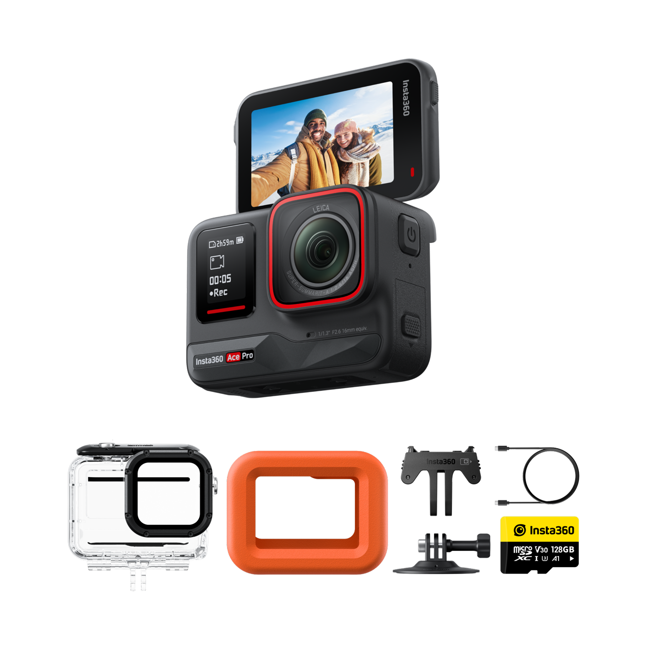 Insta360 Ace Pro本体とバッテリーと潜水ケース （insta360 Ace Pro 