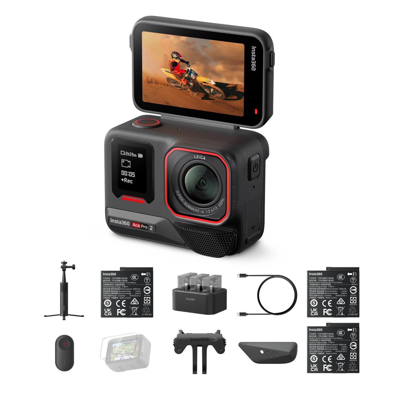 Insta360 Ace Pro 2 Paquete para creadores (edición 2.0) || Negro medianoche || Doble batería