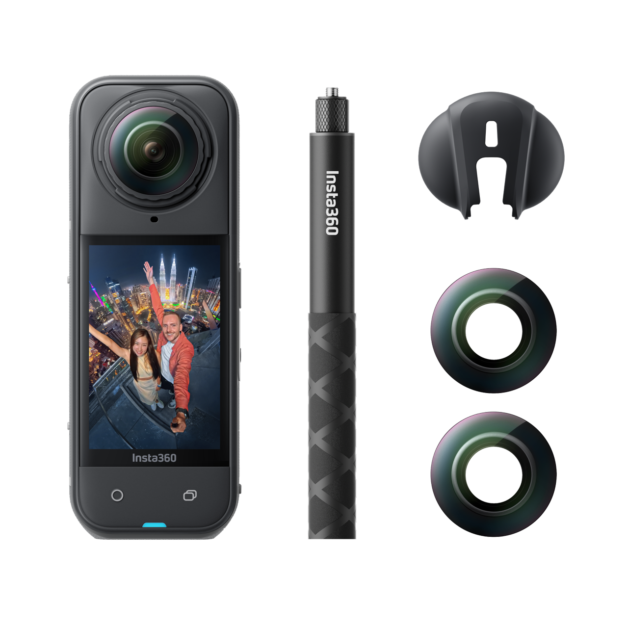 Insta360 X5 Ersatzlinsen-Bundle || Nachtschwarz || Ohne microSD Karte