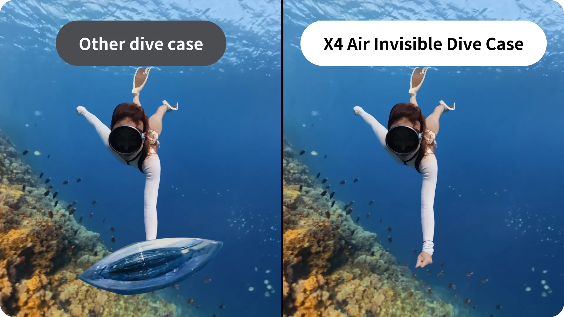 Efekt niewidocznej obudowy Invisible Dive Case 360
