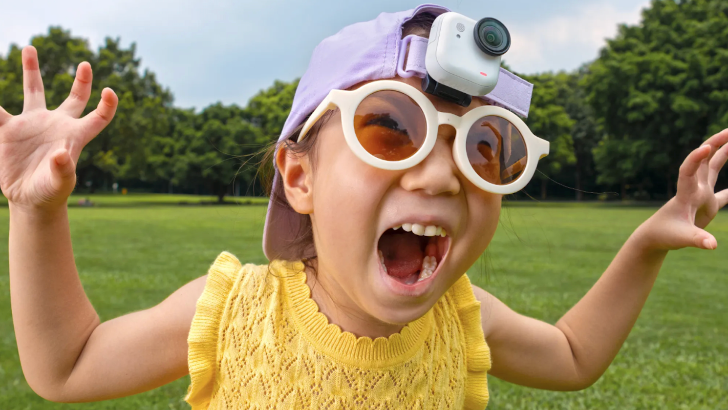 child wearing Insta360 GO Ultra Magnetic Easy Clip