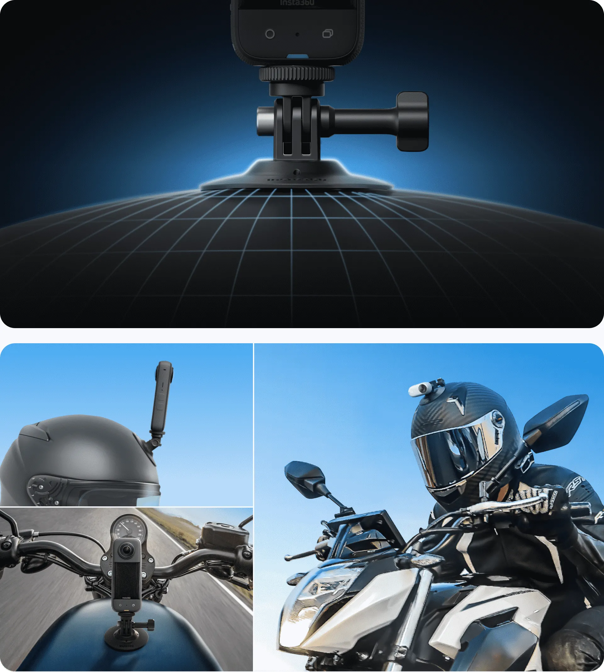 Insta360 Motorcycle Bundle with Invisible Selfie Stick- Complete Mounting  Kit for Insta360 ONE X3/X2/X Cameras | Compatible with Insta360 GO  3/GO2/ONE