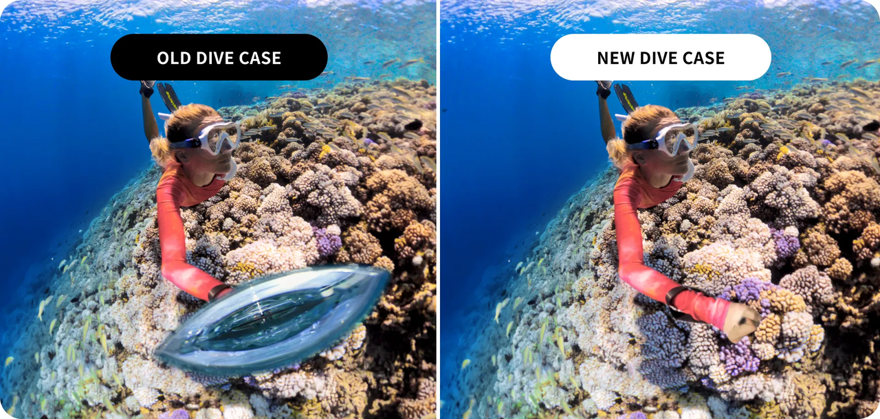 Old dive case vs Insta360 X4 Invisible Dive Case
