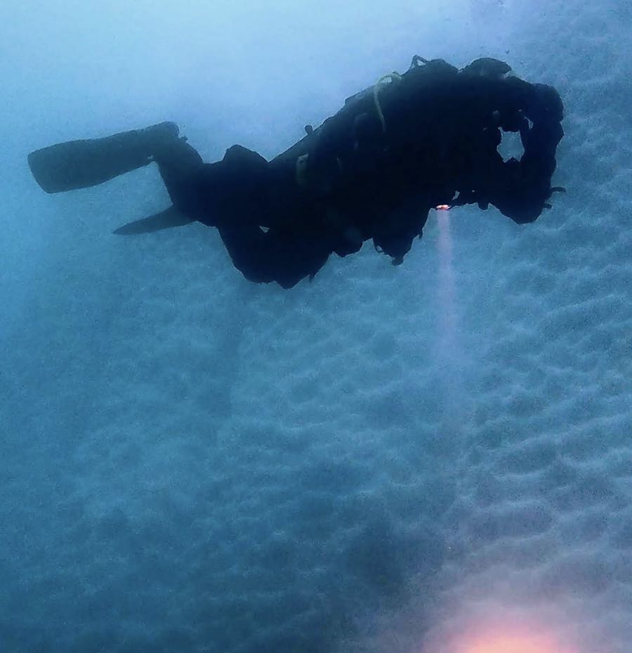 A diver in Antarctica.