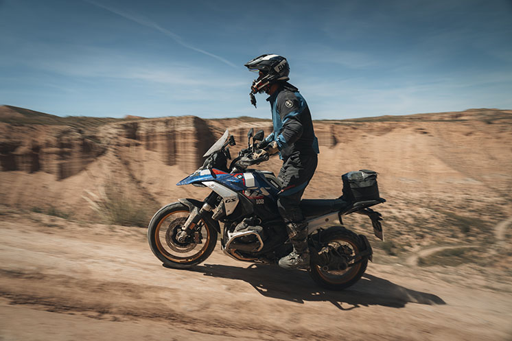 A rider participating in BMW's GS Trophy.