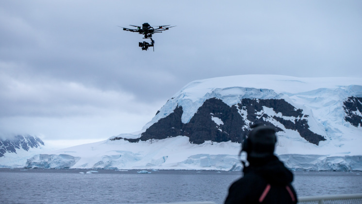 An XM2 modified camera filming on a drone.