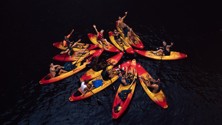Influencers gather while kayaking in Malta during Insta360 Malta Legends Week
