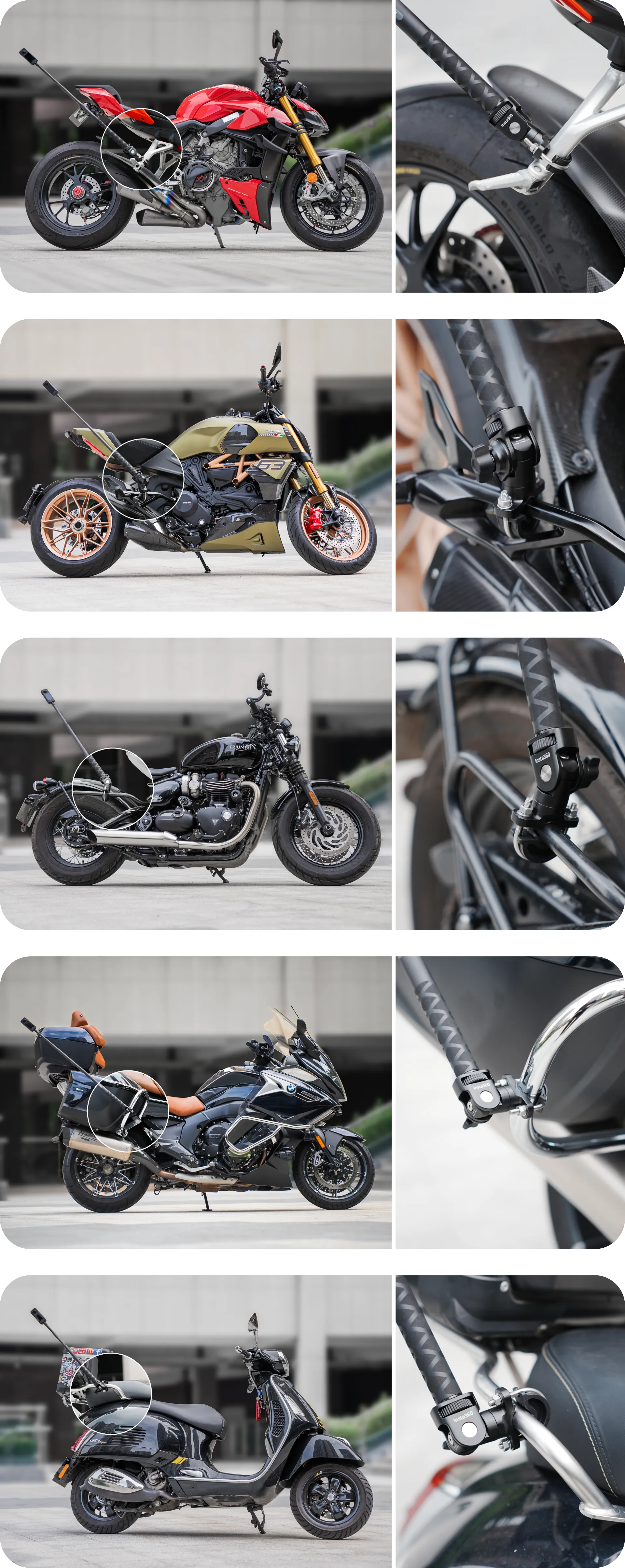Motorbike Metal U Bolt Mount Kit & Quick Grip XL Holder for Samsung Galaxy S9 Plus (sku 52400)
