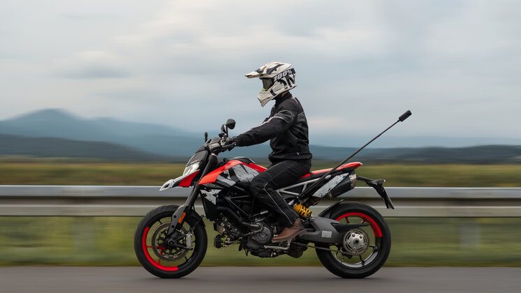 Insta360 X4 Air mounted to a motorcycle.