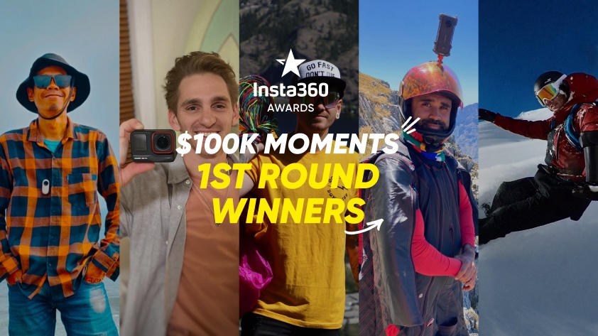 A shot of the first round winners of Insta360 #100KMoments