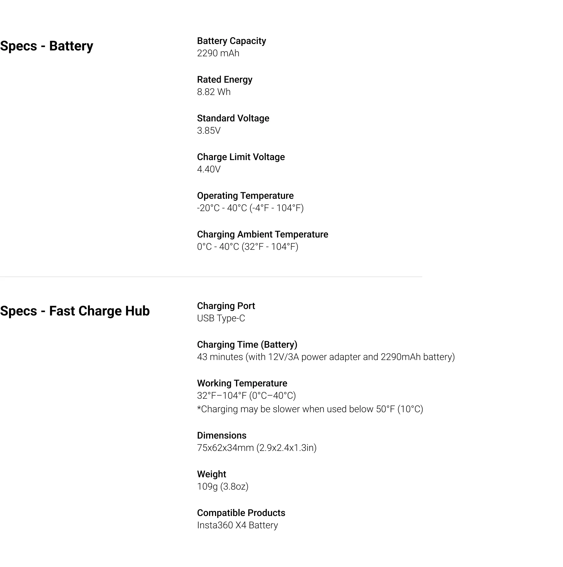 Insta360 X4 Battery