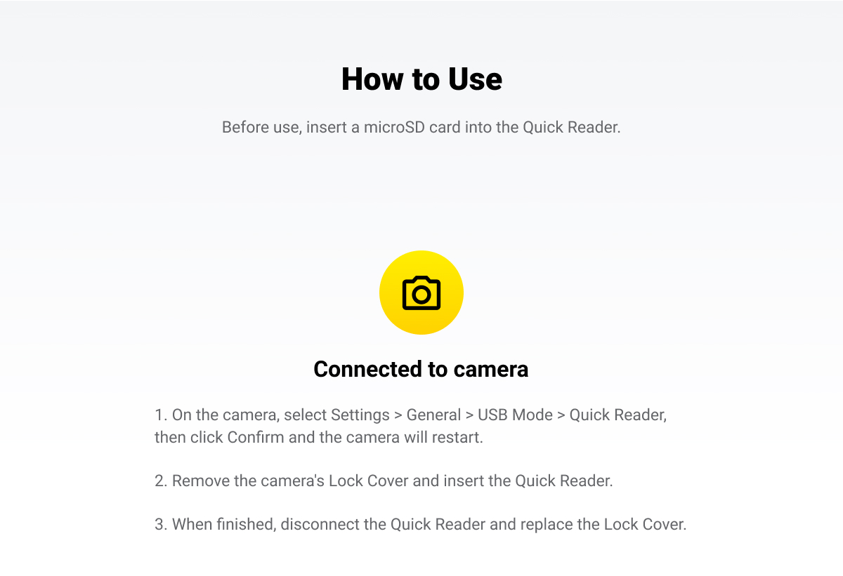 Lecteur rapide Quick Reader pour caméra Insta360 X3