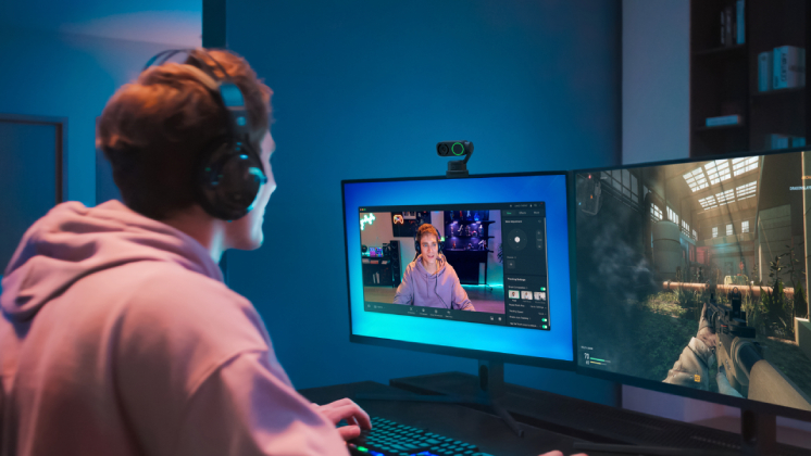 gamer live streaming using insta360 link 2