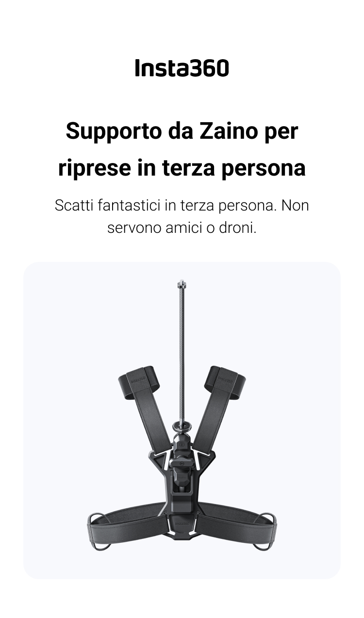Supporto A Zaino Con Giunto Sferico 360° Per Action Camera - Clip Per Cinghie Compatibile GoPro DJI Insta360 - 5