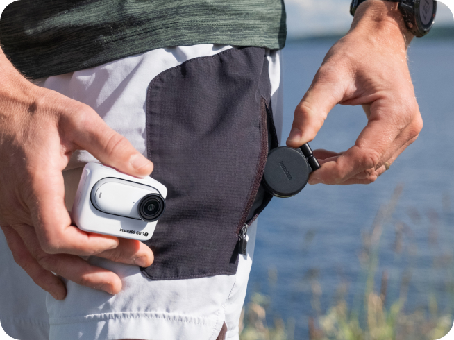 Support Magnétique Pliable Pour Insta360 GO 3 - Rotation 360°, Réglable, Portable, En ABS Et Silicone - 10