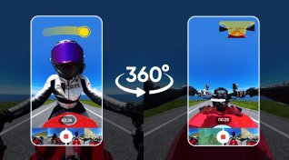 Avec le recadrage à 360°, choisissez n'importe quel angle après avoir filmé pour ne jamais manquer un moment.