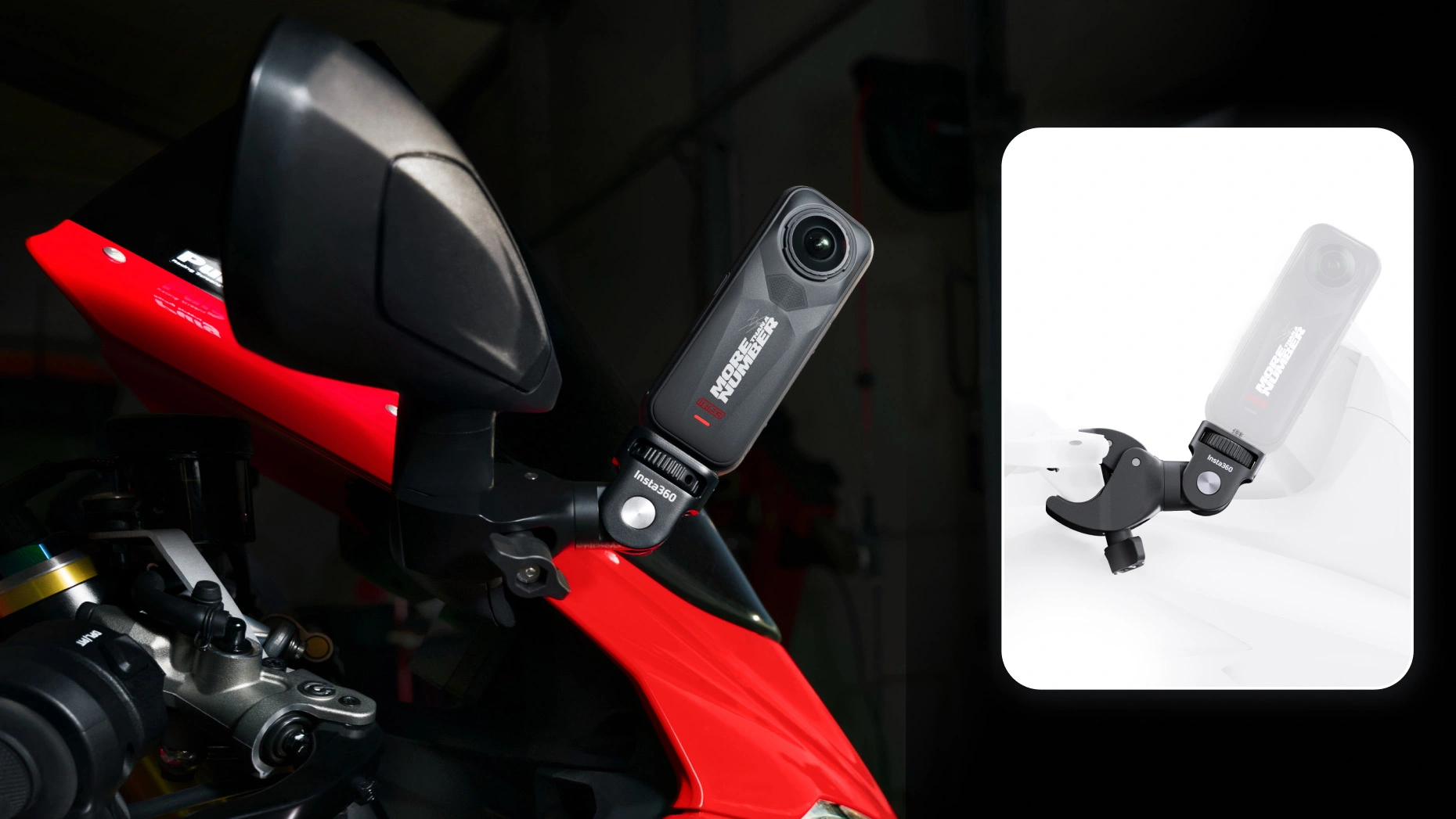 Mount the camera quickly and securely to your handlebars for steady and immersive ride POVs.