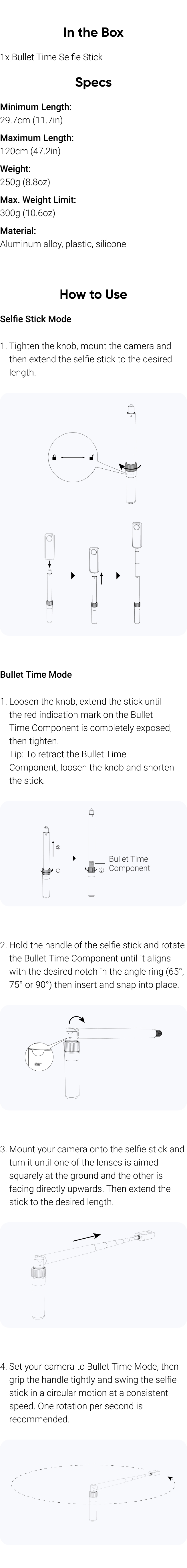 スマホアクセサリー Insta360 Bullet Time Selfie Stick 2.0 Buy Bullet Time Selfie Stick 2.0 - Insta360 Store