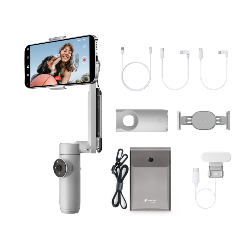 Insta360 Flow Gimbal Stabilizer for Smartphone, Creator Kit - AI-Powered  Gimbal, 3-Axis Stabilization, Built-in Tripod, Portable & Foldable, Auto