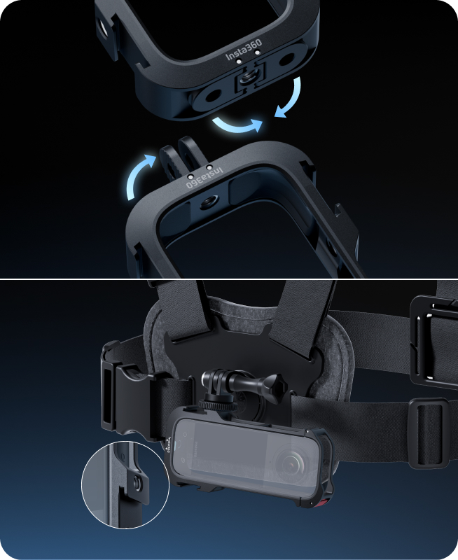 BeisDirect Orizzontale Azione Mount Per Insta360 X4 Paesaggio Ripresa Staffa di Protezione In Metallo Staffa Per Insta 360 X4 Telaio Protettivo Staffa di Montaggio