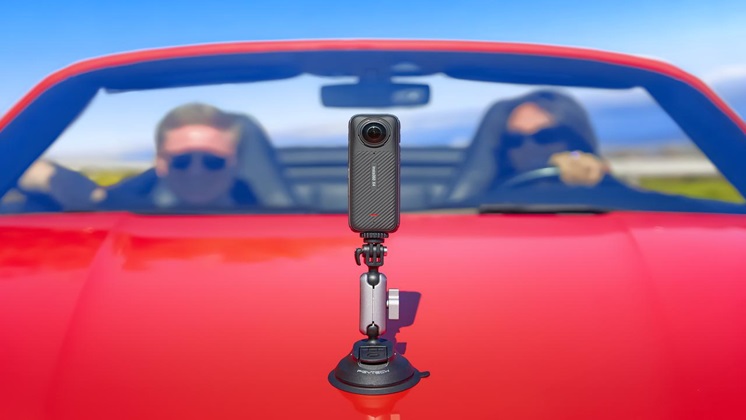 One camera is attached at the car hood