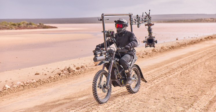 An XM2 modified camera filming on a dirt bike.