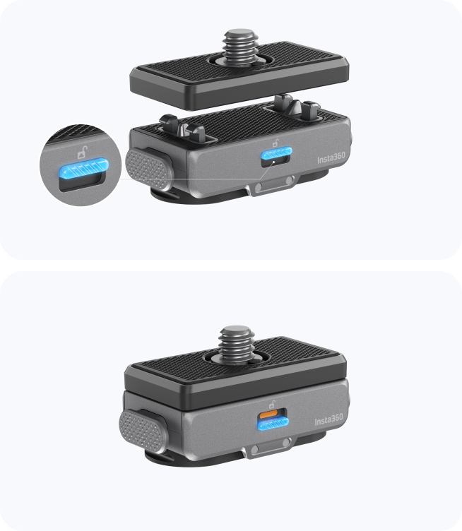 Staffa A Sgancio Rapido Insta360 2.0 – Sistema Magnetico Potenziato, Compatibile Con Serie X E Ace, Adattatore 1/4" A 2 Denti, Design Sottile E Invisibile