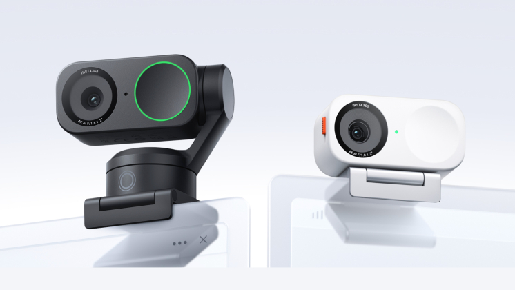side-by-side comparison of insta360 link 2 and link 2c webcams