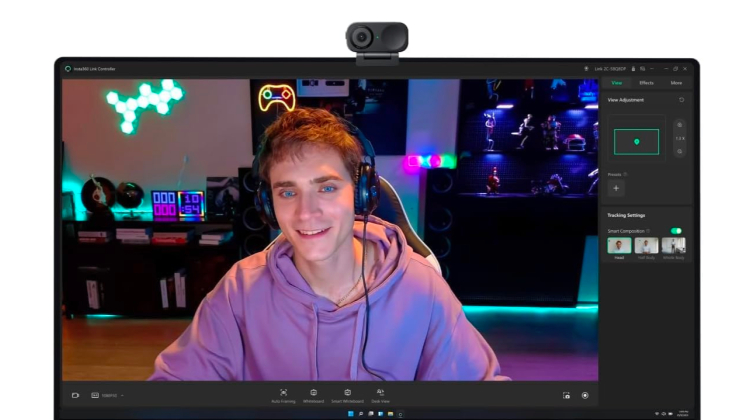 gamer live streaming with insta360 link 2c