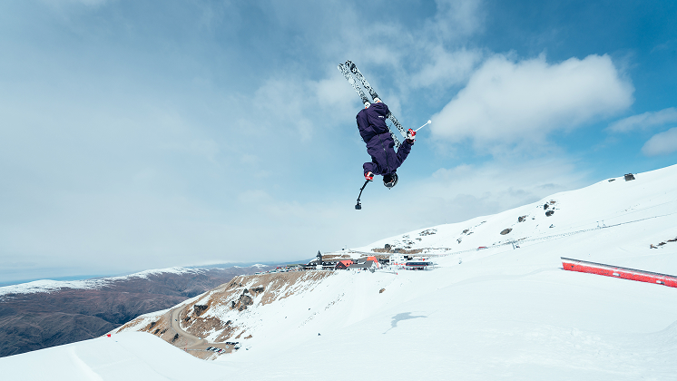 skier recording with insta360 ace pro 2