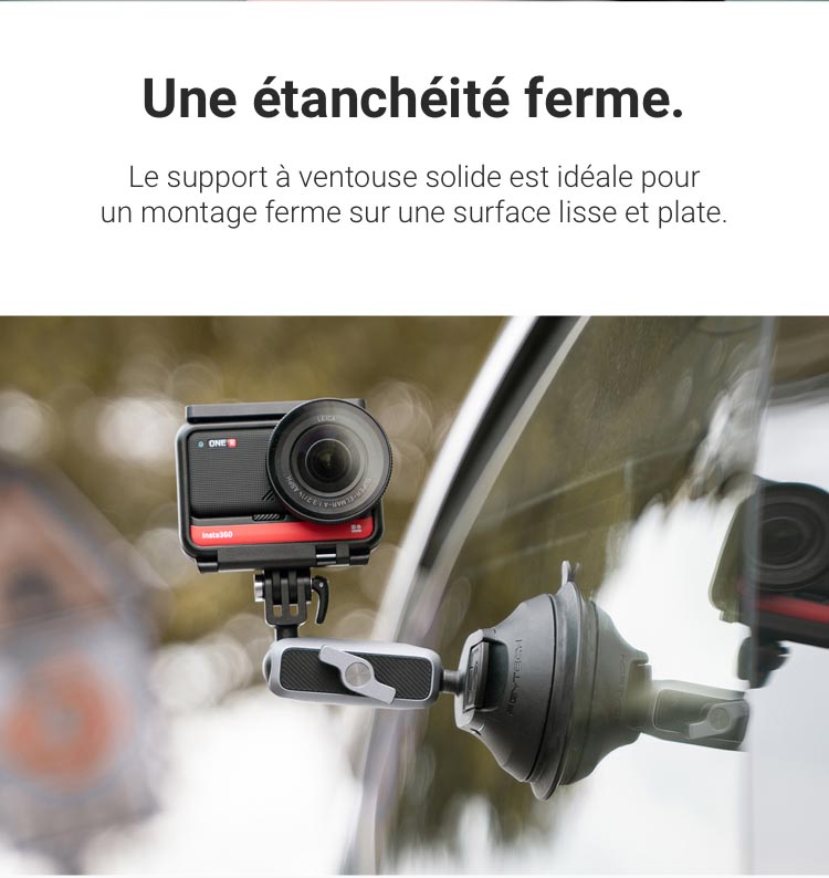 Kit Ventouse Double Couche Pour Insta360/GoPro - Support Voiture Réglable Avec Perche Selfie 120 Cm - 11