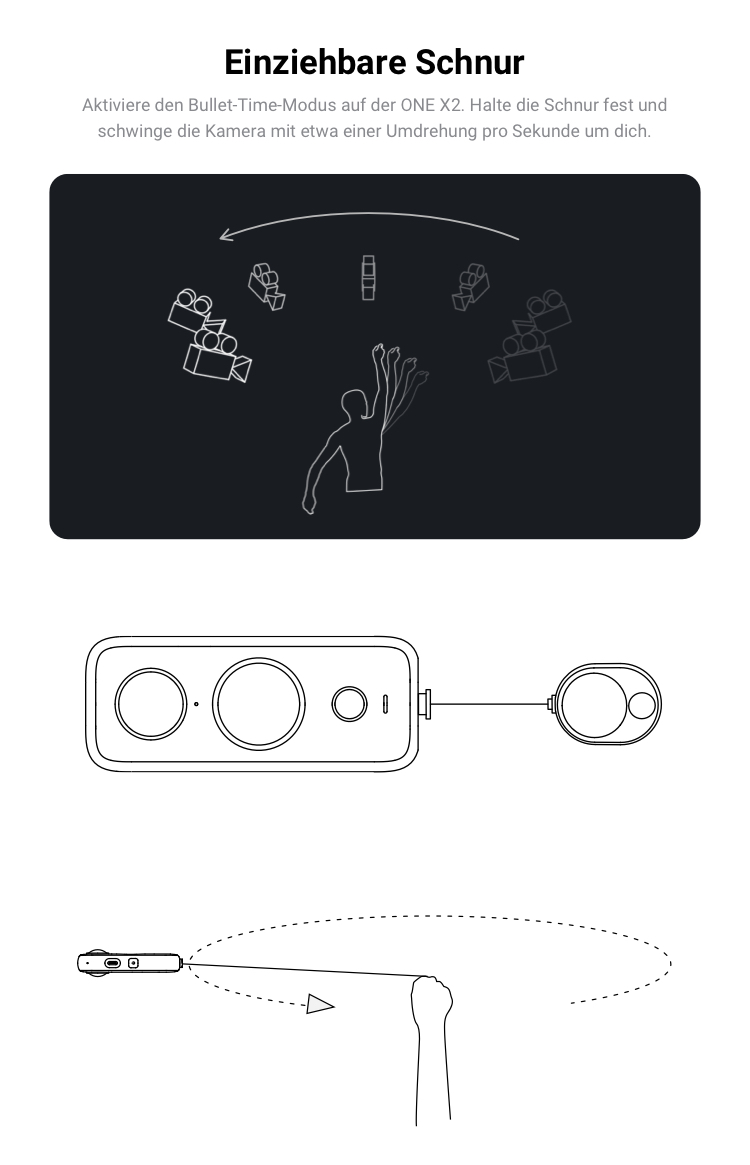 insta360 bullet time cord for one x2