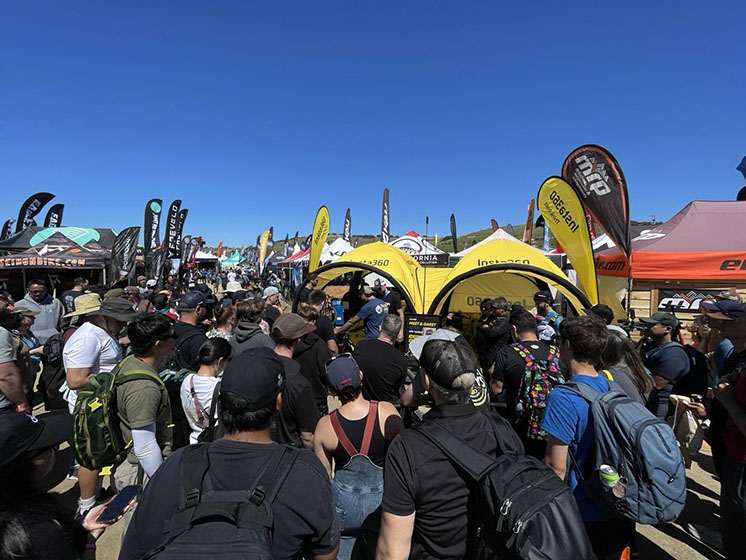 Crowds gather to watch Insta360 at Sea Otter Classic 2024.