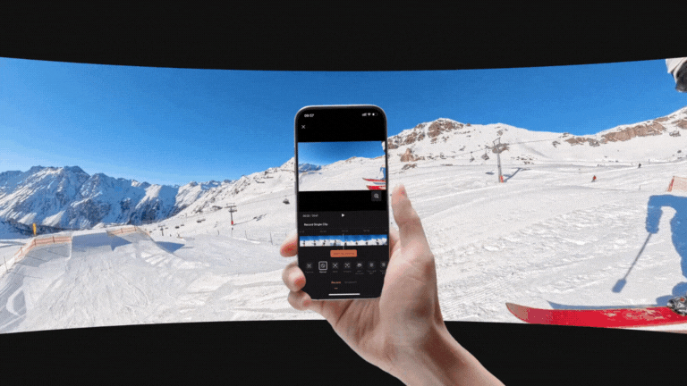 Reframing with Record in the Insta360 app.